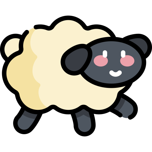 Овца Kawaii Lineal color иконка