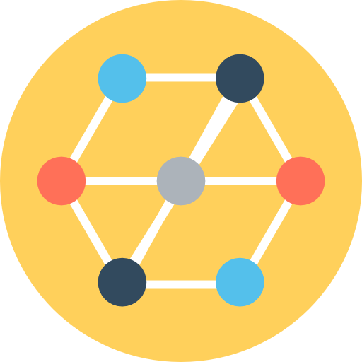 vernetzung Flat Color Circular icon