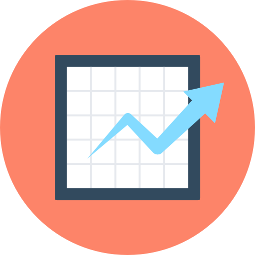 analytics Flat Color Circular Ícone