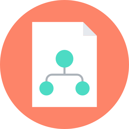 Hierarchy structure Flat Color Circular icon