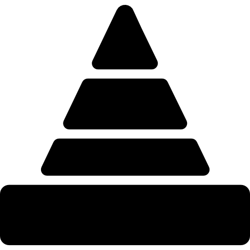 grafico a piramide Basic Rounded Filled icona