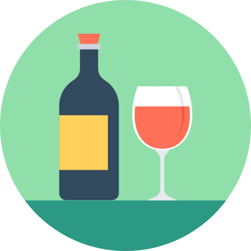 wijnfles Flat Color Circular icoon