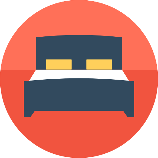 침대 Flat Color Circular icon