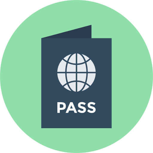 Passport Flat Color Circular icon