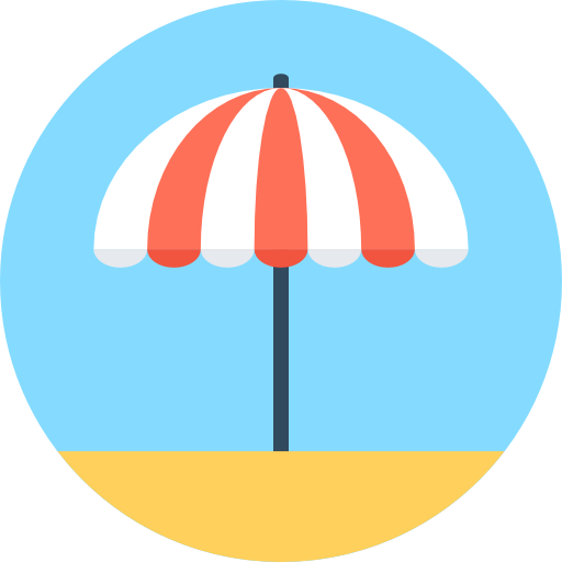 parasol słoneczny Flat Color Circular ikona