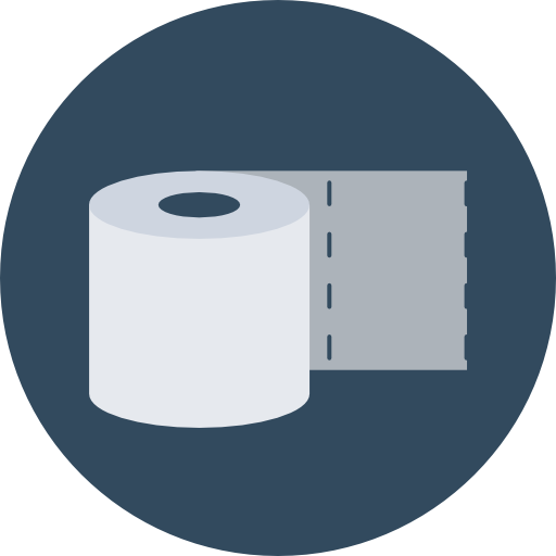 toiletpapier Flat Color Circular icoon