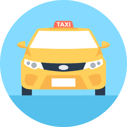 taxi Flat Color Circular icoon