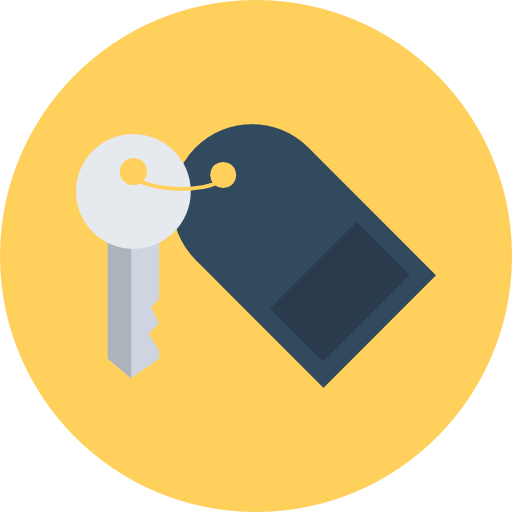 Room key Flat Color Circular icon