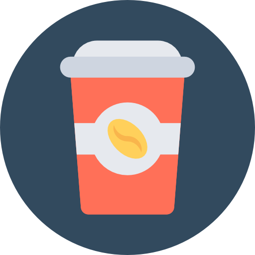 커피 컵 Flat Color Circular icon