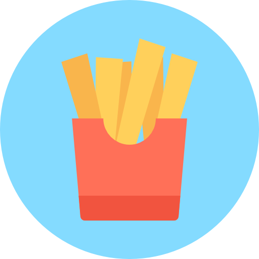 French fries Flat Color Circular icon