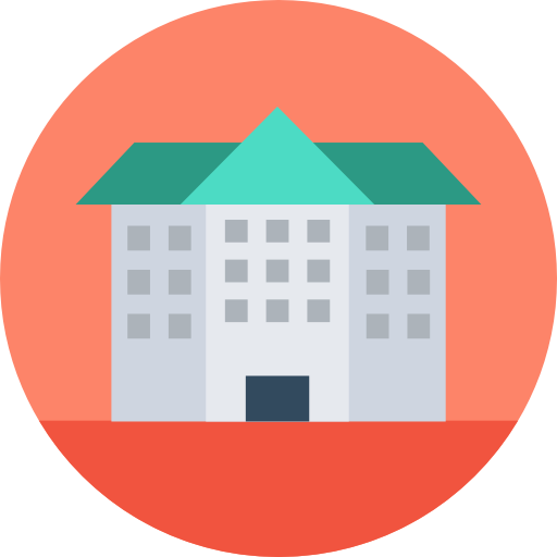 hotel Flat Color Circular icon