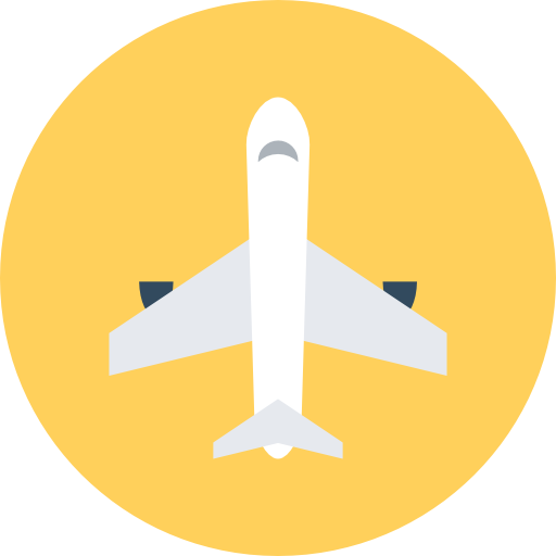 비행기 Flat Color Circular icon