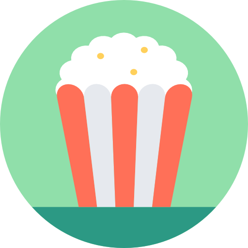 popcorn Flat Color Circular icon