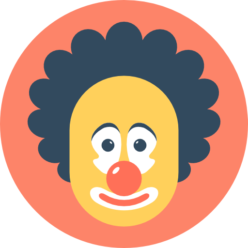 clown Flat Color Circular icona