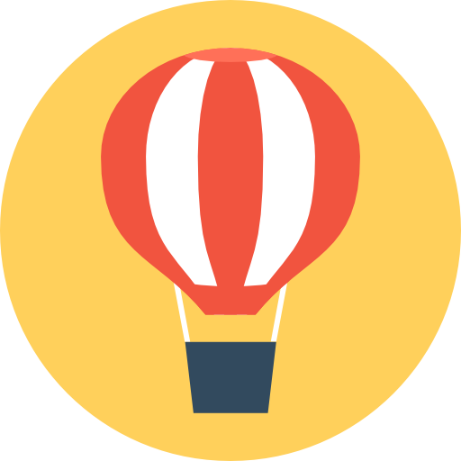 heteluchtballon Flat Color Circular icoon