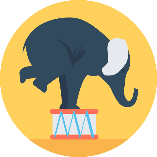 elefante Flat Color Circular icono