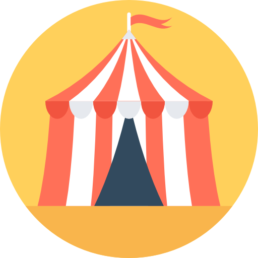 zirkus Flat Color Circular icon