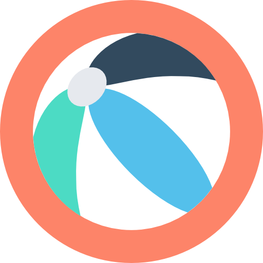 pelota de playa Flat Color Circular icono