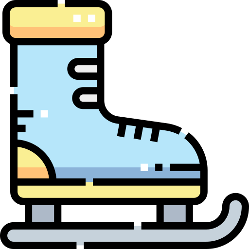 Ice skating shoes Detailed Straight Lineal color icon