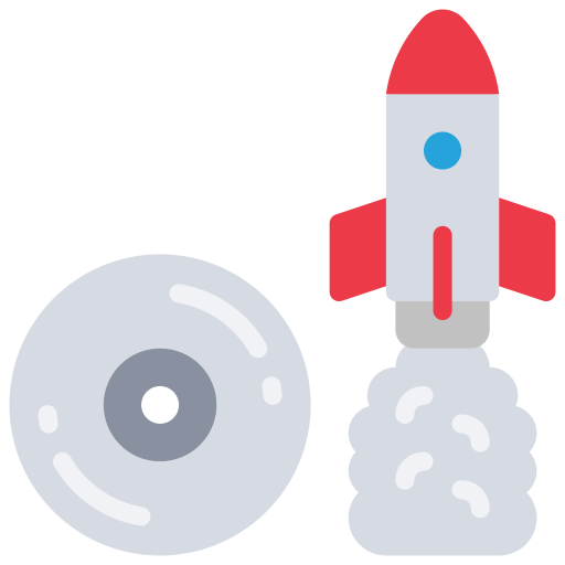Rocket launch Juicy Fish Flat icon