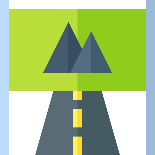 Road sign Basic Straight Flat icon