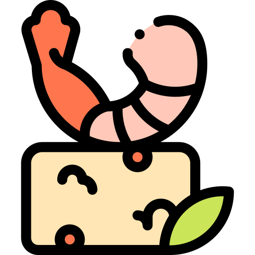 새우 Detailed Rounded Lineal color icon
