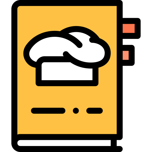 kookboek Detailed Rounded Lineal color icoon