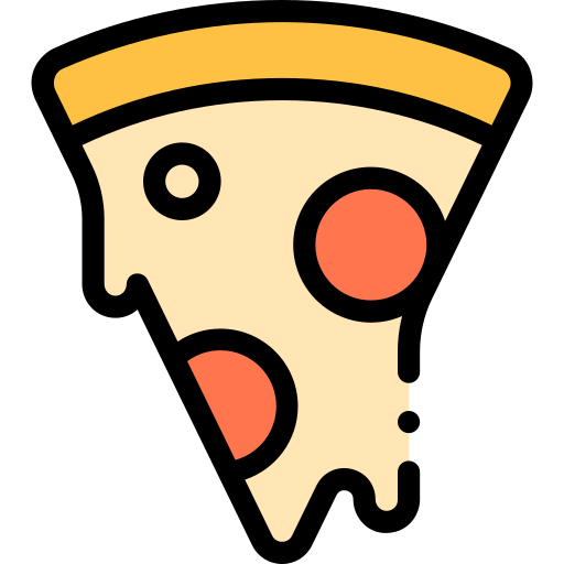 Pizza Detailed Rounded Lineal color icon