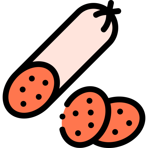 Salami Detailed Rounded Lineal color icon