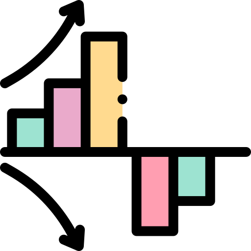 Bar chart Detailed Rounded Lineal color icon