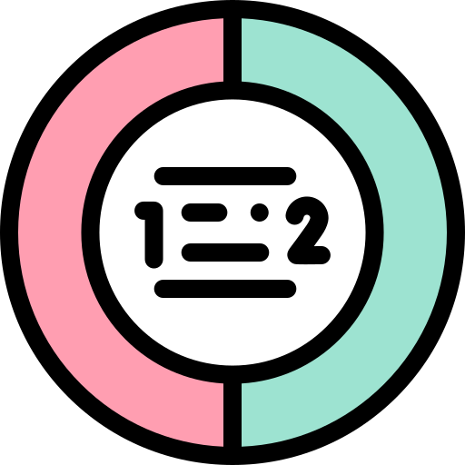 gráfico circular Detailed Rounded Lineal color icono