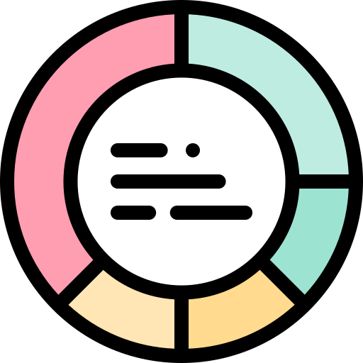 파이 차트 Detailed Rounded Lineal color icon