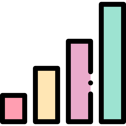 Bar chart Detailed Rounded Lineal color icon