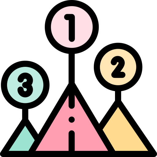 피라미드 차트 Detailed Rounded Lineal color icon