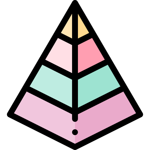 gráfico de pirâmide Detailed Rounded Lineal color Ícone