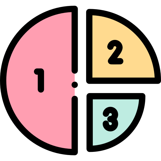 파이 차트 Detailed Rounded Lineal color icon