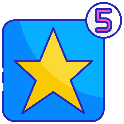 5 estrellas Generic Outline Color icono