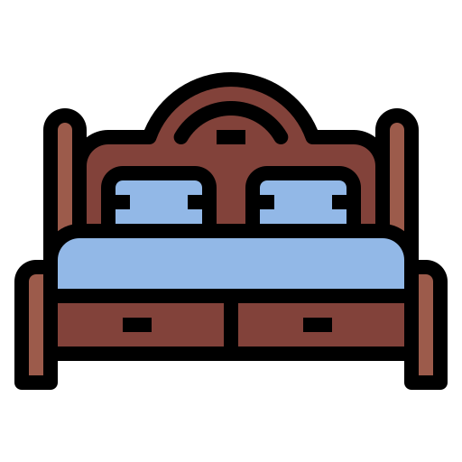Bed Generic Outline Color icon
