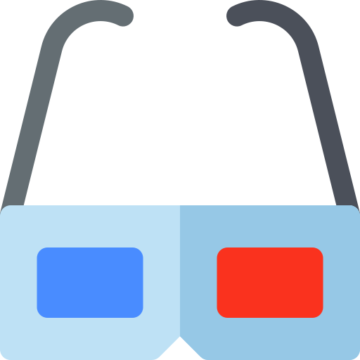 occhiali 3d Basic Rounded Flat icona