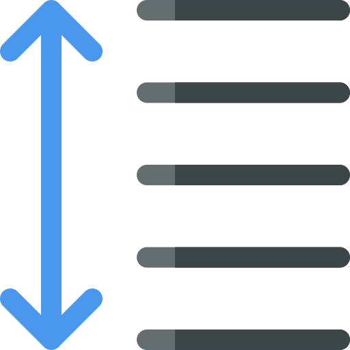 espaciado entre líneas Basic Rounded Flat icono