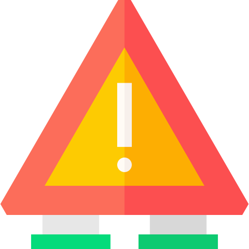 Caution sign Basic Straight Flat icon