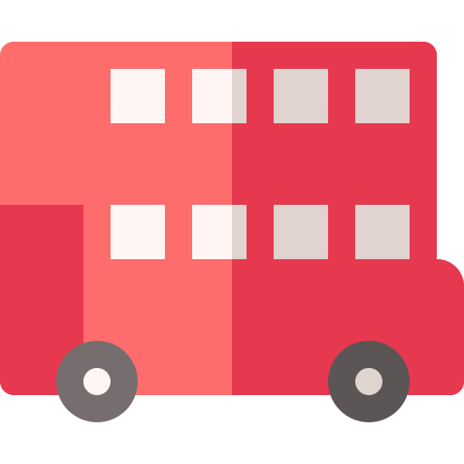 Двухэтажный автобус Basic Rounded Flat иконка