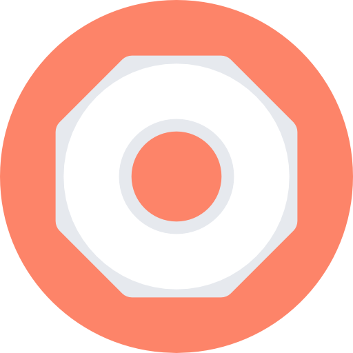 nuez Flat Color Circular icono