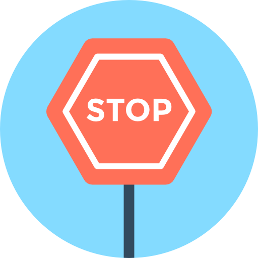 Stop Flat Color Circular icon