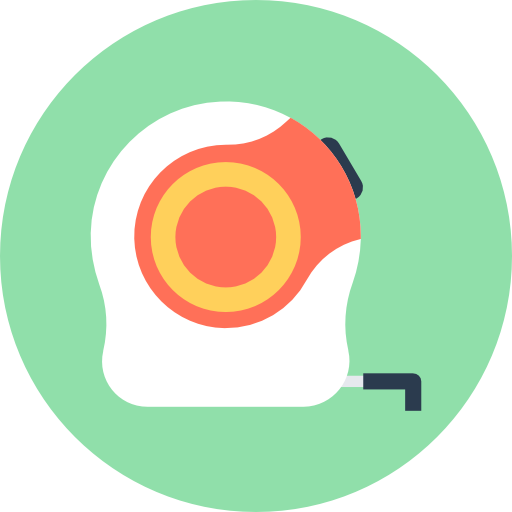 maßband Flat Color Circular icon