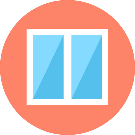창문 Flat Color Circular icon