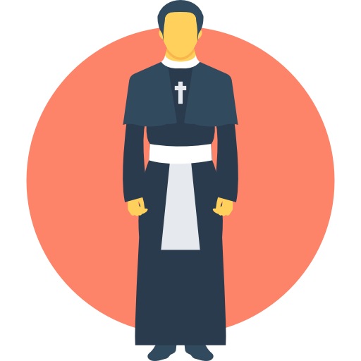 sacerdote Flat Color Circular icono