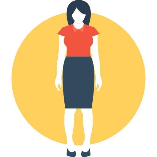 Женщина Flat Color Circular иконка