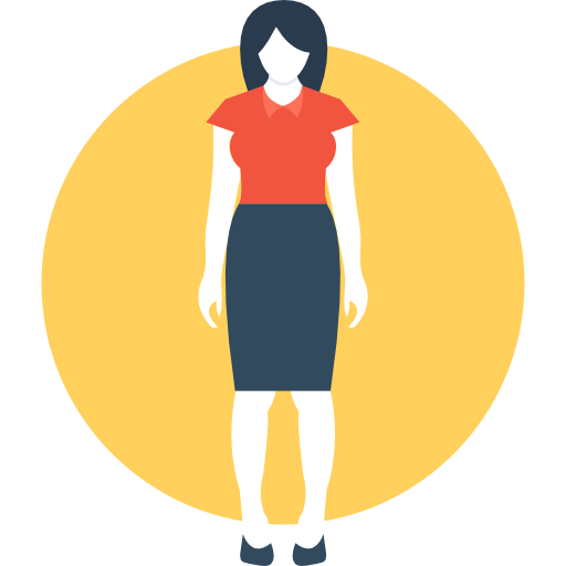 mujer Flat Color Circular icono