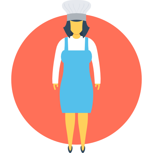 cocinero Flat Color Circular icono